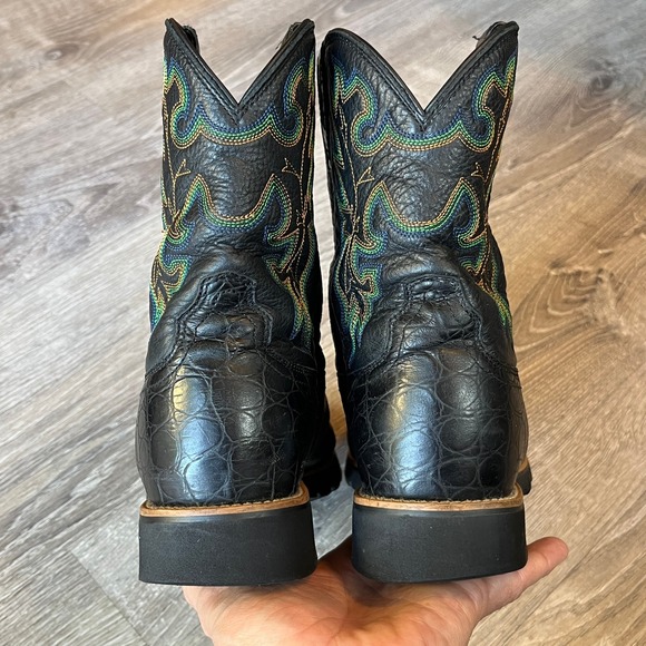 Twisted X Western Cowboy Boots Black Leather Colorful‎ Stitching Womens 8 - Picture 6 of 9